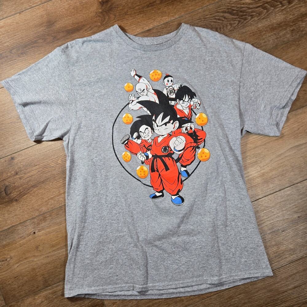Dragon Ball Z T Shirt Mens L Gray Toei Animation Anime Graphic Streetwear Tee